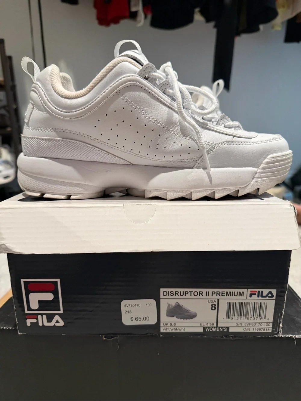 Fila White Disruptor II Premium Women's Chunky Sneakers